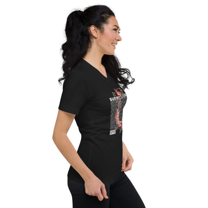 Supri Women's TEE Unisex Short Sleeve V-Neck T-Shirt - Image 3